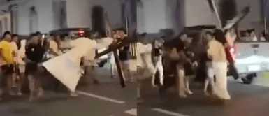 Escenificación del Vía Crucis se sale de control. Representación del Vía Crucis termina en escándalo: actor que hacía de Jesús reacciona con patada a joven