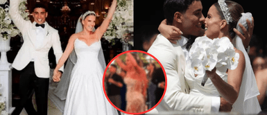 Boda Alejandra Baigorria y Said Palao: segundo vestido de cambio Alejandra Baigorria deslumbra con su segundo vestido adornado con cristales Swarovski