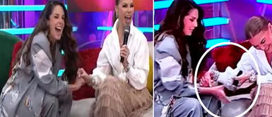 Rebeca Escribens desata polémica al arrancharle el micro a Olga Tañón EN VIVO Rebeca Escribens desata polémica al arrancharle el micro a Olga Tañón en vivo