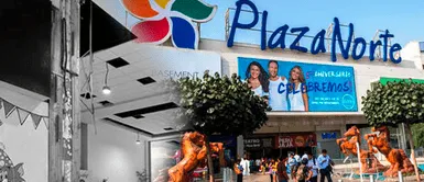 Partes del techo cae en Plaza Norte en plena hora punta: clausuran temporalmente el patio de comidas Partes del techo cae en Plaza Norte en plena hora punta: clausuran temporalmente el patio de comidas