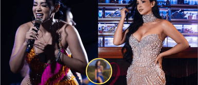 Pamela Franco Pamela Franco apuesta por la moda andina con vestido largo de corte asimétrico chic