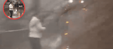 Conductor moja sin remordimiento a reportera mientras cubría una nota en vivo Conductor moja sin remordimiento a reportera mientras cubría una nota en vivo