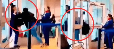 Pasajera empuja a trabajadora en aeropuerto Jorge Chávez y termina detenida Pasajera empuja a trabajadora en aeropuerto Jorge Chávez y termina detenida