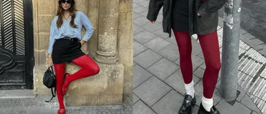 Medias rojas en tendencia invierno 2025 Medias rojas: el secreto para destacar y dominar el street style invernal 2025