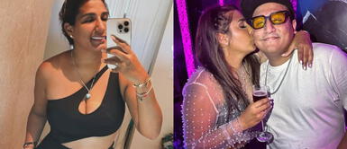 Esposa de Jorge Luna, accesorios de lujo Esposa de Jorge Luna luce lujo con cartera GC en viaje frente al Cristo Redentor