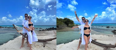 Natalia Salas y su esposo en aruba Natalia Salas y Sergio Coloma festejan así su octavo aniversario en la Isla Feliz