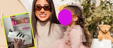 Samhara Lobatón está pronto a convertirse en madre por tercera vez. Samahara Lobatón sorprende al facturar vendiendo zapatos de su hija por S/10: “El que paga primero lo se lleva”