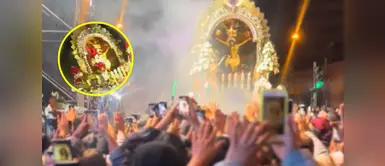 Momentos de tensión se vivieron en la primera procesión del Señor de los Milagros Señor de los Milagros: Imagen del Cristo Moreno CASI SE CAE durante su primer recorrido