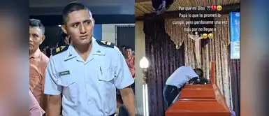 Policía rompe en llanto al despedir a su padre y conmueve con sus palabras. Policía rompe en llanto al despedir a su padre y conmueve con sus palabras: "Perdóname por no llegar a tiempo”
