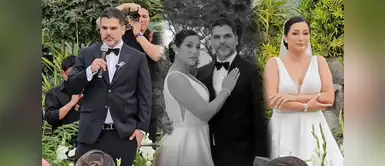Natalia Salas y Sergio Coloma se casaron en boda religiosa Sergio Coloma, esposo de Natalia Salas, la sorprende con impensado gesto en medio de su boda religiosa