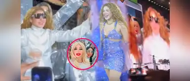 Susy Díaz caminó con Shakira Así fue la impactante aparición de Susy Díaz junto a Shakira en su entrada al escenario en concierto de Lima
