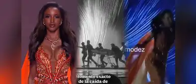 Candidata se cae en preliminar en el Miss Universo 2025 Miss Jamaica sufre estrepitosa caída del escenario durante desfile en traje de gala y es retirada de emergencia por paramédicos