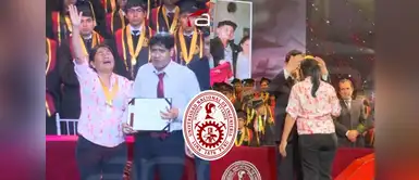 Madre recibe entre lágrimas el diploma de graduación de la UNI de su hijo fallecido. Madre recibe entre lágrimas el diploma de graduación de su hijo fallecido en la UNI: "Un aplauso hasta el cielo"