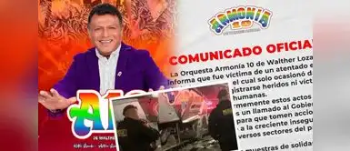 Armonía 10 de Walther Lozada lanzó potente comunicado tras atentado a su bus en Trujillo Armonía 10 de Walther Lozada lanzó potente comunicado tras atentado a su bus en Trujillo