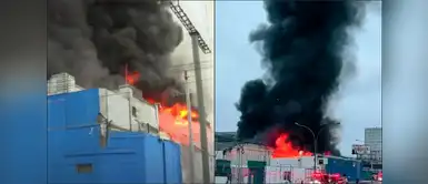 Incendio consume almacén de plásticos y tuberías en avenida Colonial. URGENTE | Incendio de gran magnitud arrasa almacén de plásticos en la av. Colonial: más de 15 unidades luchan contra el fuego