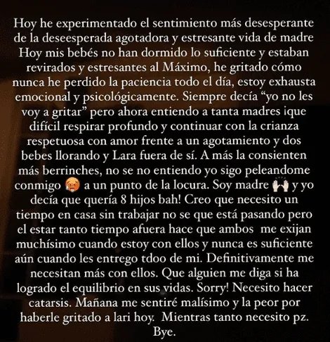<strong>Posteo de Korina Rivadeneira en su Instagram</strong>