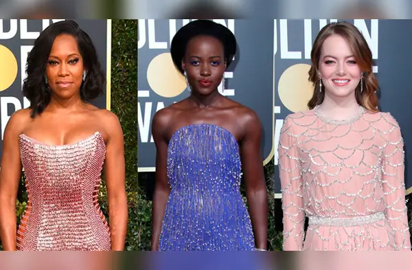 Actrices como Emma Stone, Regina King y Lupita Nyong'o llevaron la tendencia de los brillos a la alfombra roja. wapa.pe