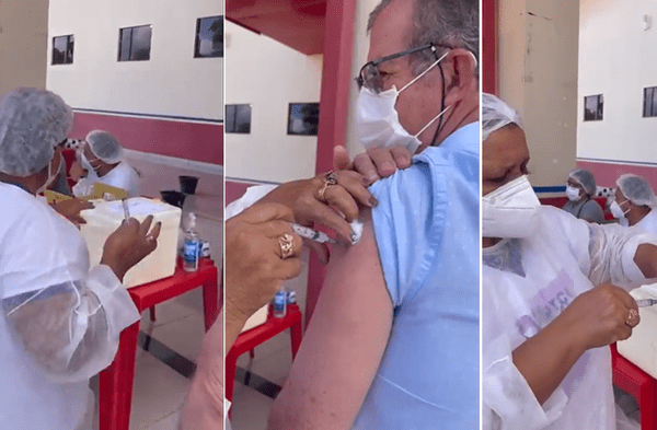 Coronavirus: Enfermera de Brasil usa la misma aguja para vacunar contra la covid-19 en 10 personas diferentes video