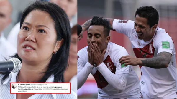 Hinchas indican que selección peruana ganó porque Keiko Fujimori no se puso la blanquirroja