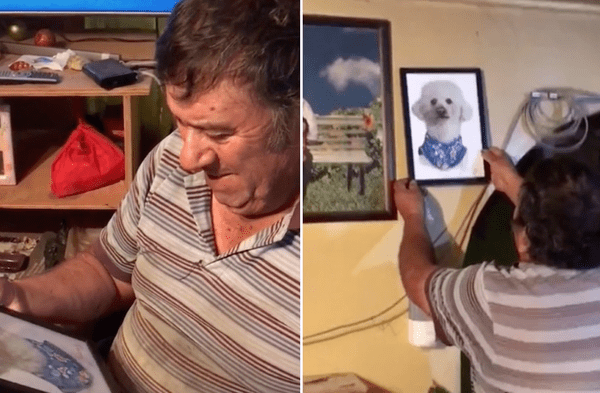 Instagram viral: Hija regaló a su padre un dibujo de su perro fallecido y no pudo evitar verlo llorar de manera desconsolada video