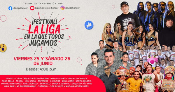 Liga Contra el Cáncer realizará Festival Musical “La Liga en la que todos jugamos”