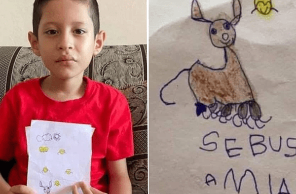 Facebook viral: Niño de 6 años hizo un dibujo a mano para intentar encontrar a su perra extraviado que le regaló su abuela fotos