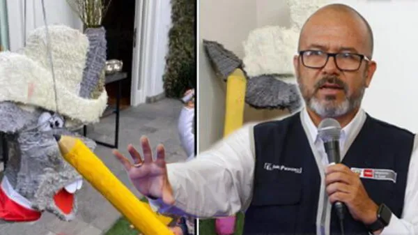 Víctor Zamora, exministro de Salud, se mostró incómodo por el evidente acto de racismo que ha mostrado la empresa La piñata de Sofía, que creó un burro con sombrero y un lápiz como mazo para golpearla.