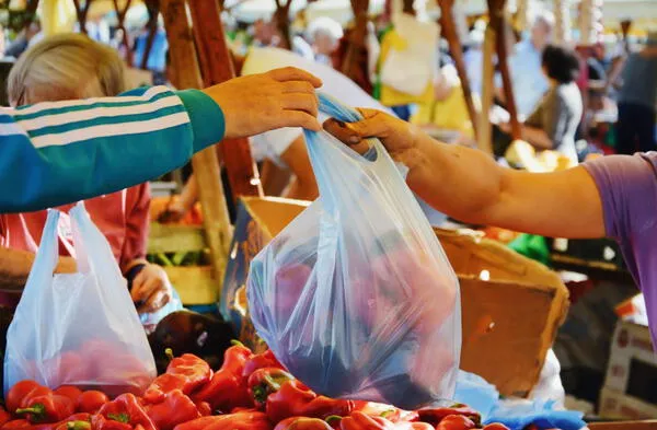 bolsas de plástico.