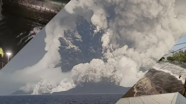 Alertan tsunami tras erupción de volcán