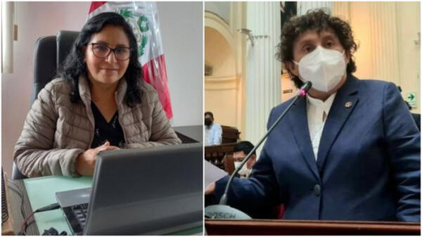 Ministra de la mujer Katy Ugarte y congresista Susel Paredes.