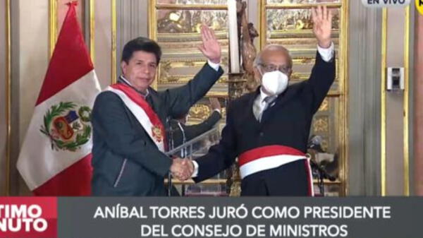 Presidente Pedro Castillo y el premier Aníbal Torres.