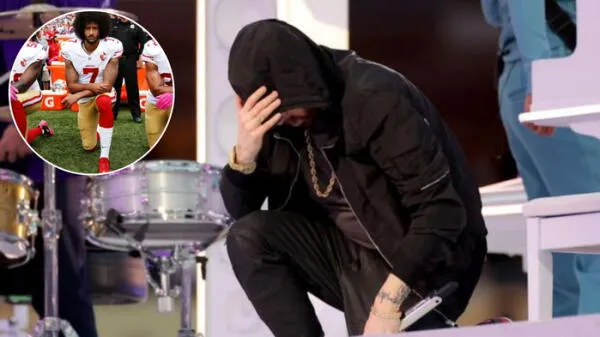 Eminem se arrodilla en el Super Bowl 2022