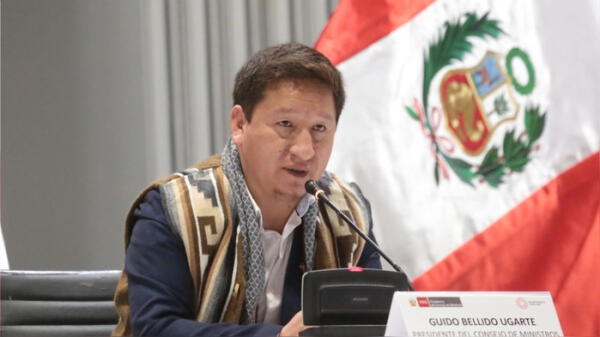 Congresista de Perú Libre Guido Bellido declarando.