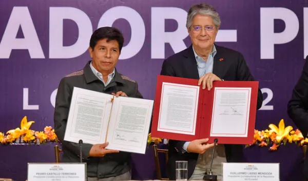 Pedro Castillo y Guillermo Lasso en Ecuador