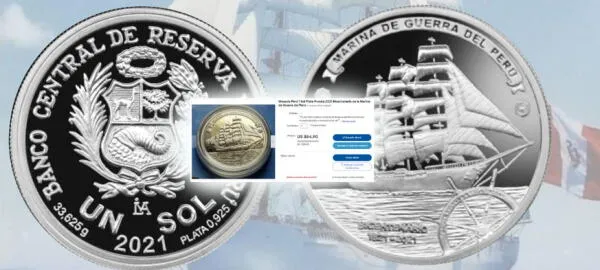 Moneda de plata de 1 sol de 2021