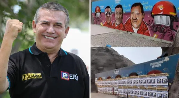 Daniel Urresti afiches bomberos mural elecciones 2022