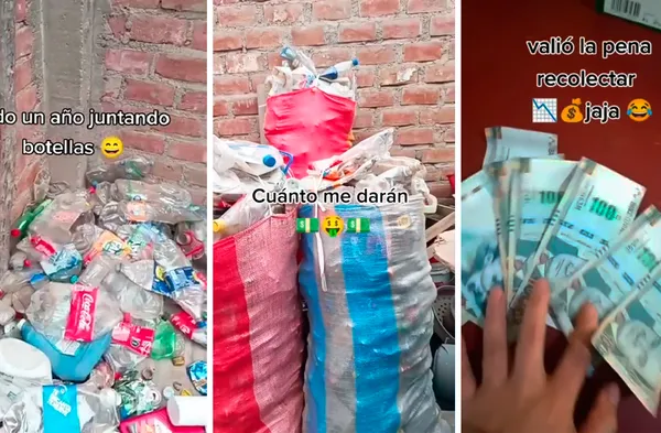 Usuaria conmociona TikTok tras revelar cuánto ganó por vender las botellas que recogió en un año