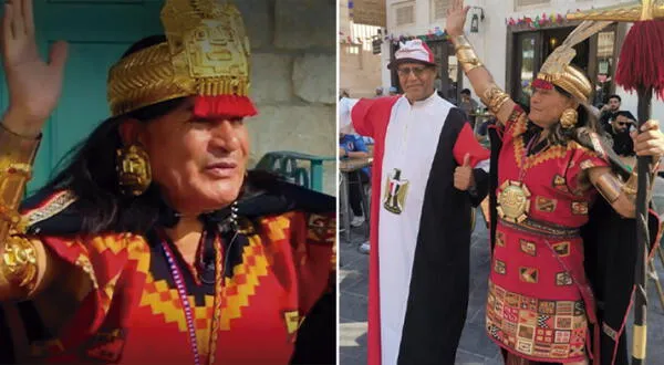El peruano Sixto Falcón es la gran sensación en el Mundial Qatar 2022 tras vestirse como el inca Atahualpa