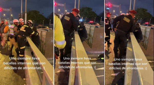 No puedo más: hombre intentó suicidarse en la Vía Expresa, pero es detenido por efectivos PNP wapa.pe