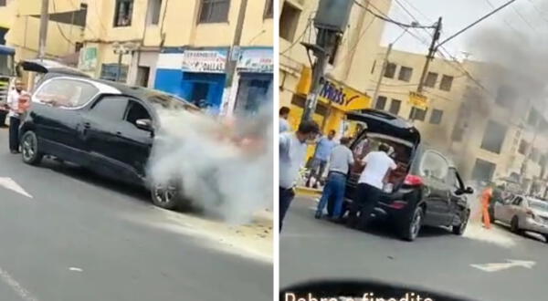Carro fúnebre se incendia en La Victoria y trabajadores intentan sacar cajón: “Rescátenlo antes de que explote” wapa.pe