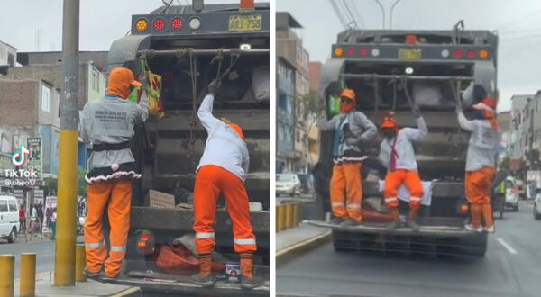 Trabajadores de limpieza se divierten en Navidad y posan para fotos de peatones wapa.pe