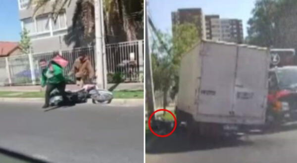 Conductor destruye motocicleta de delincuente robo celular Chile