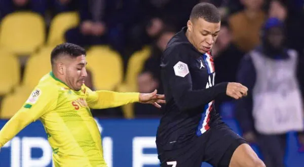 Percy Prado marcó a Kylian Mbappé en el partido entre Nantes y París Saint-Germain