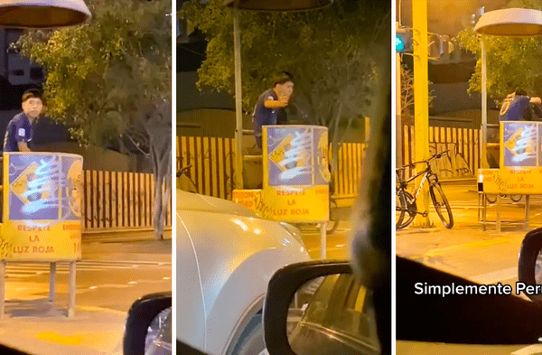 Viral: Menor aprovecha que policía no está, empieza a dirigir el tránsito y conductores le hacen caso