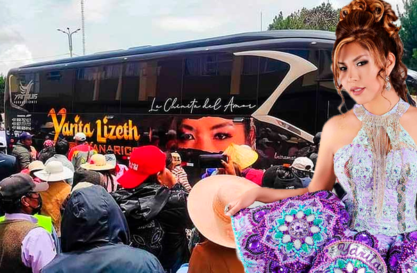 Yarita Lizeth brinda su bus para transportar a manifestantes que viajan de Juliaca a Lima