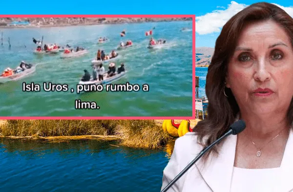 Islas de los Uros rumbo a Lima para exigir renuncia de Dina Boluarte