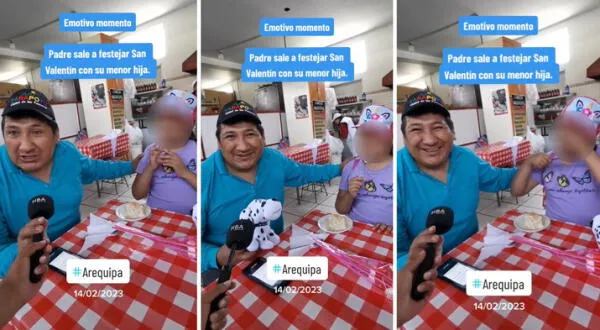 Arequipeño conmueve a usuarios al pasar San Valentín con su hija