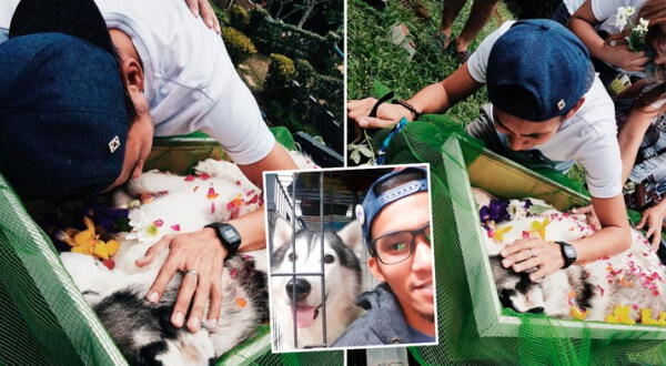 Joven llora por la partida eterna de su perrito