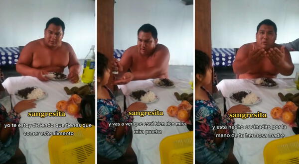 Padre de familia convence a su hija de comer sangrecita TikTok