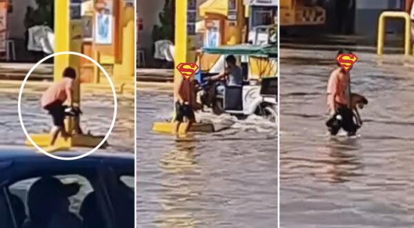 Es el Superman piurano: niño rescató la vida de un perrito, que estuvo atrapado en medio del huaico